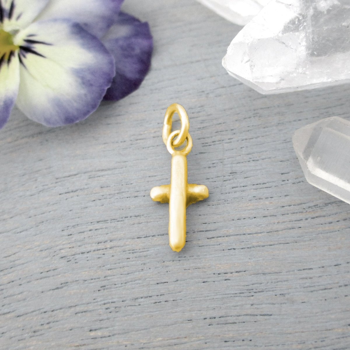 14K Solid Gold Cross Charm - Luxe Design Jewellery