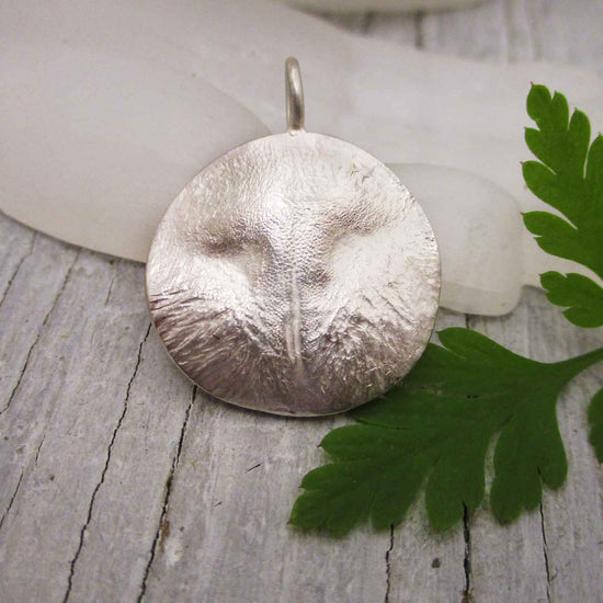 Sterling Silver Personalized Cat Nose Impression Pendant From Your Own Cat's Nose