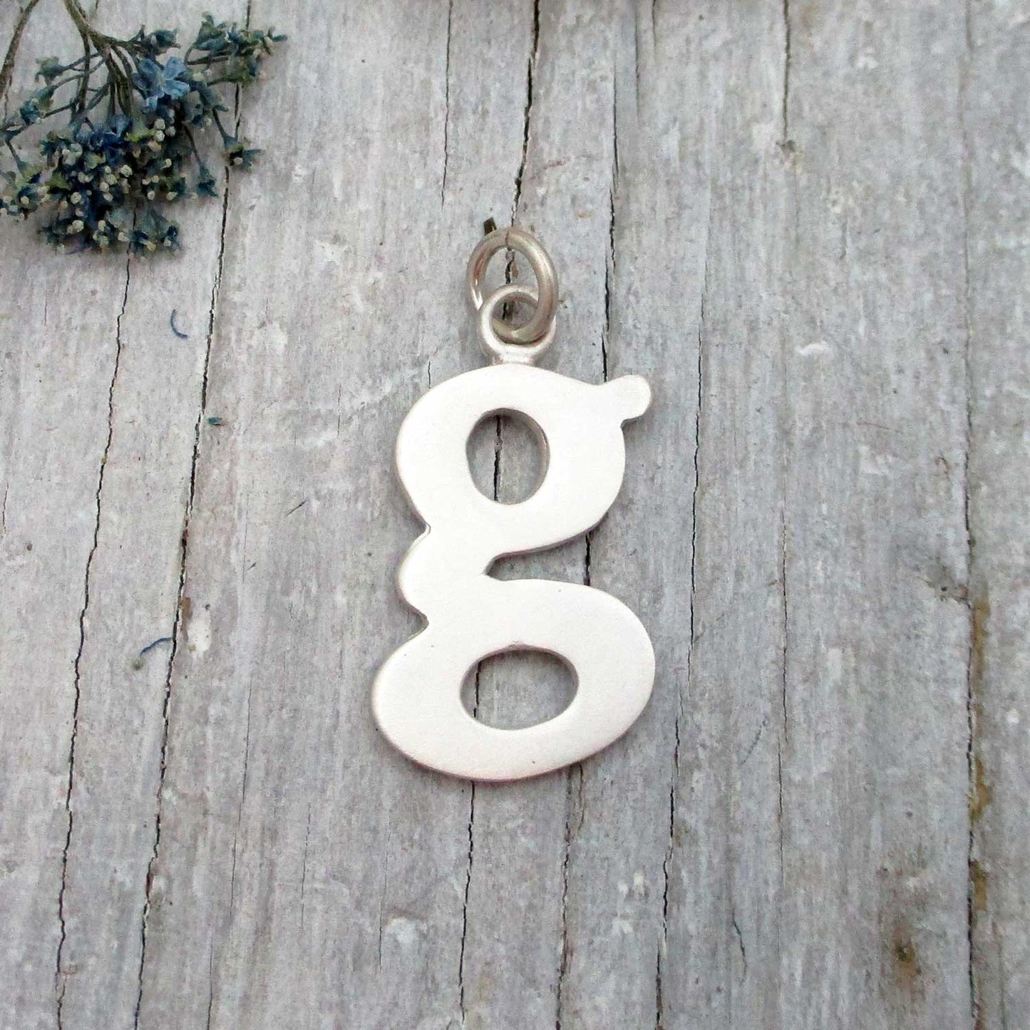 Sterling Silver Customizable Lowercase Letter 'g' Charm