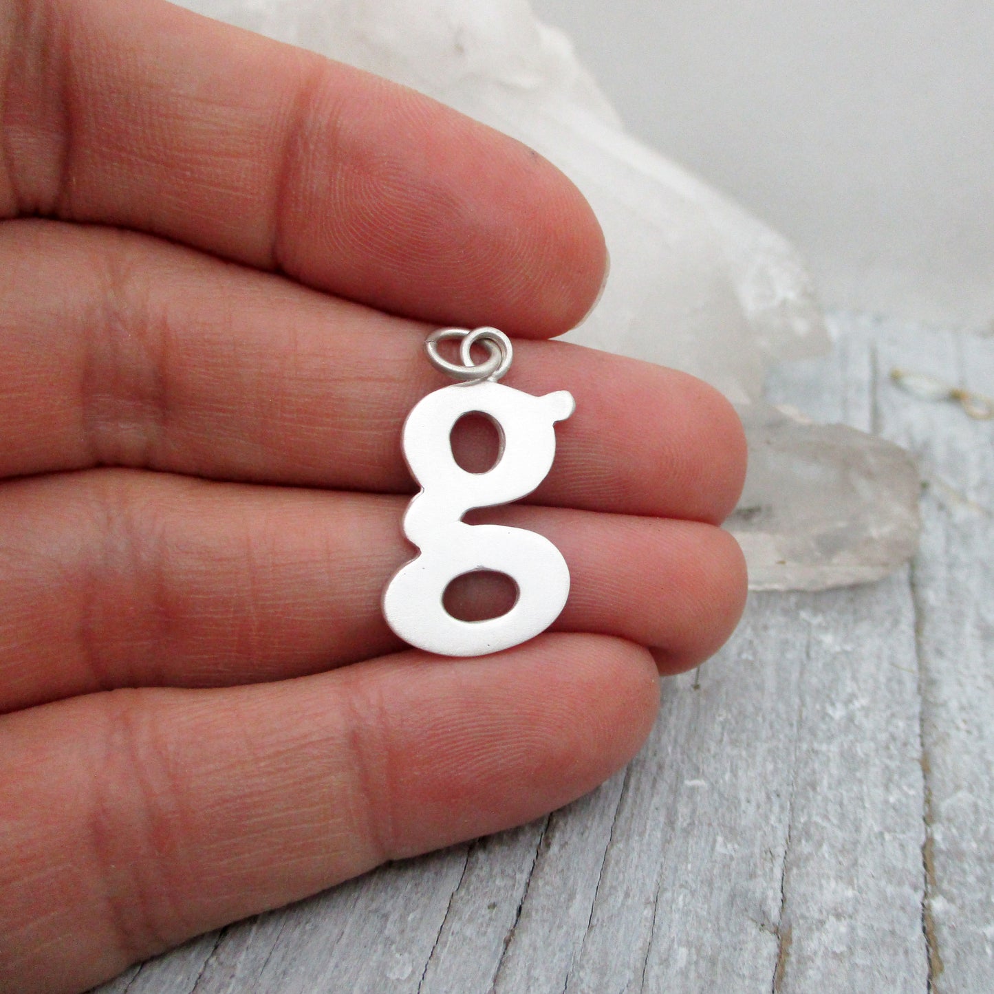 Sterling Silver Customizable Lowercase Letter 'g' Charm
