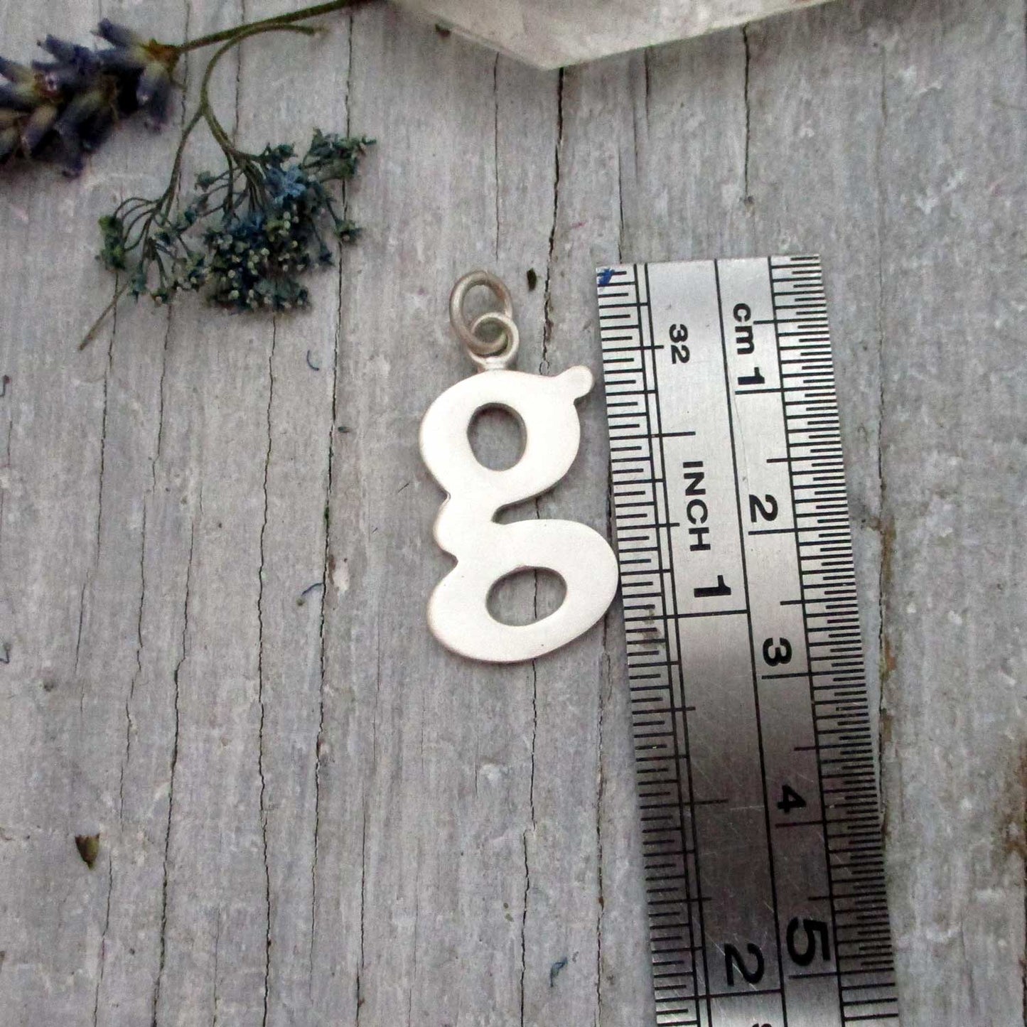 Sterling Silver Lowercase Letter 'g' Initital Charm