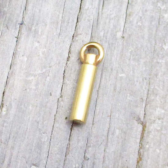 Medium Solid 14K Gold Cylinder Urn Pendant for Cremation Ashes