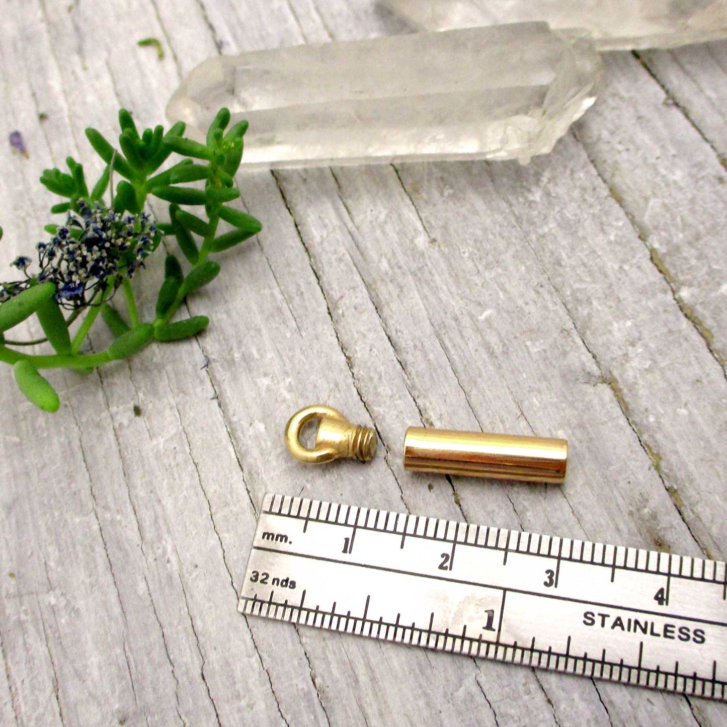 Medium Solid 14K Gold Cylinder Urn Pendant for Cremation Ashes