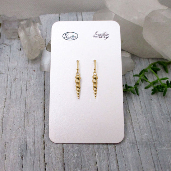 Baby Unicorn Horn Hook Earrings Solid 14 Karat Gold