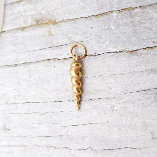 Baby Unicorn Horn Charm Solid 14 Karat Gold