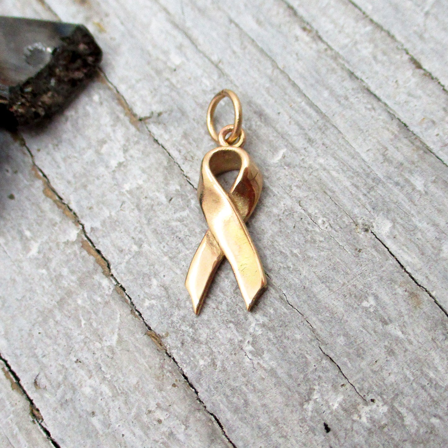 Awareness Ribbon in Solid 14 Karat Gold