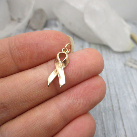 Awareness Ribbon in Solid 14 Karat Gold