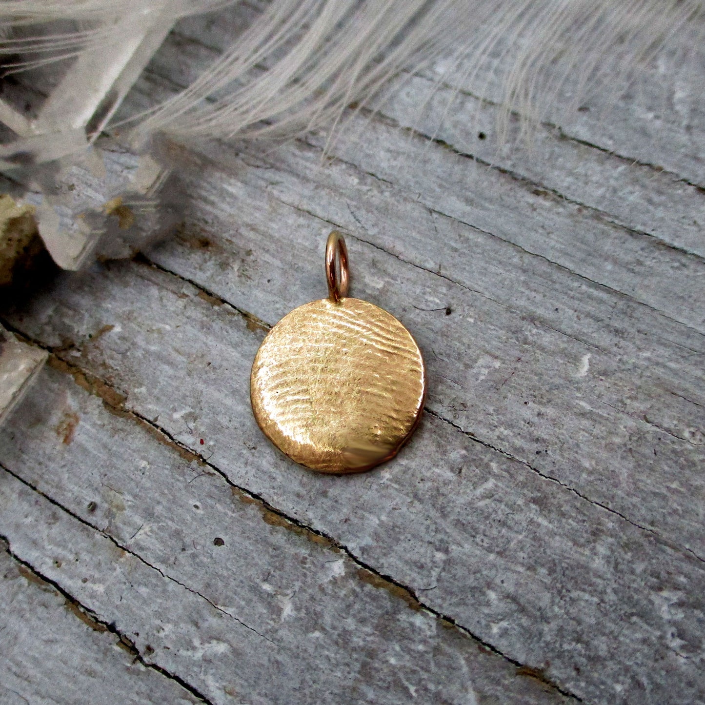 Small Fingerprint or Thumbprint Disc Charm for Baby, Child or Adult Fingerprint