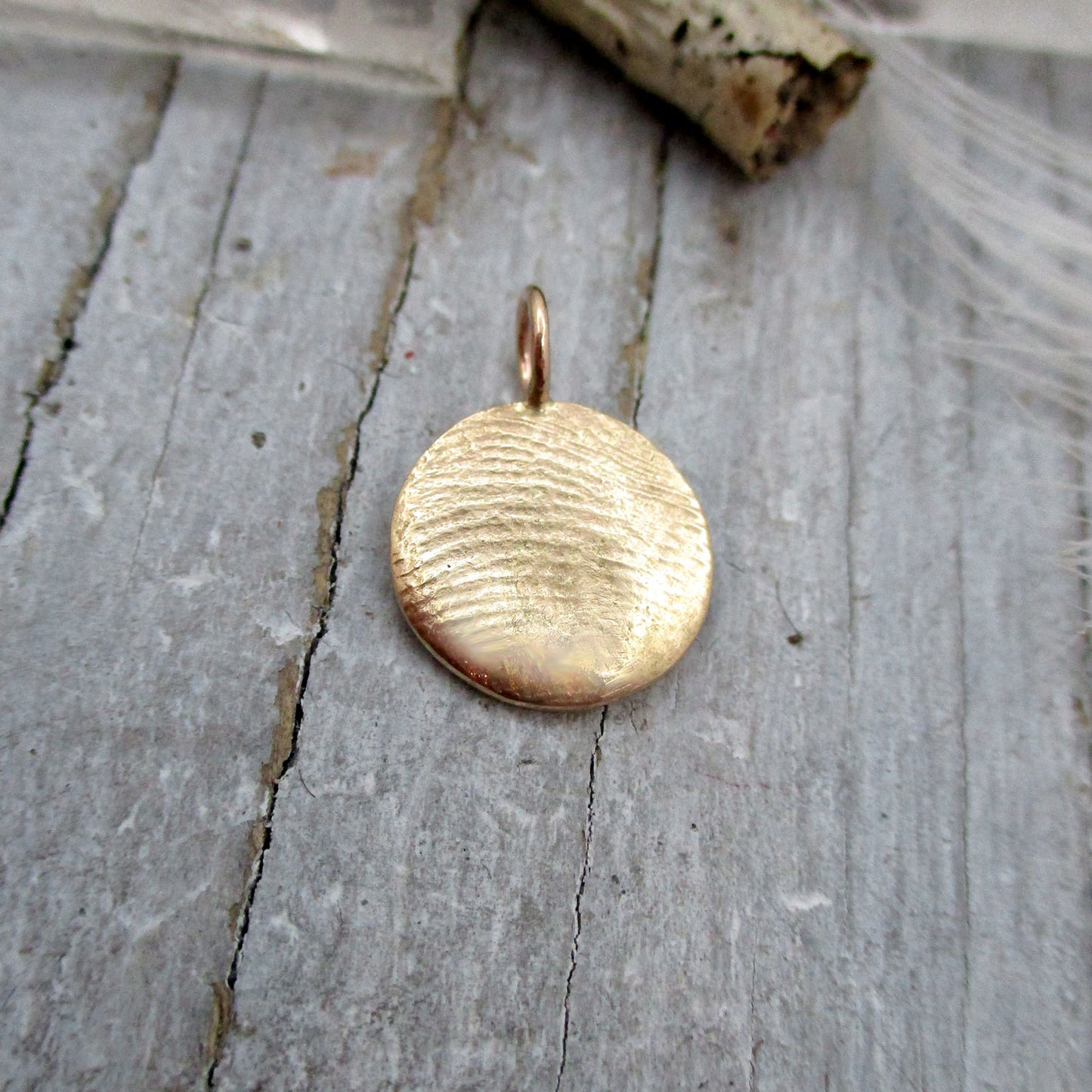 Small Fingerprint or Thumbprint Disc Charm for Baby, Child or Adult Fingerprint