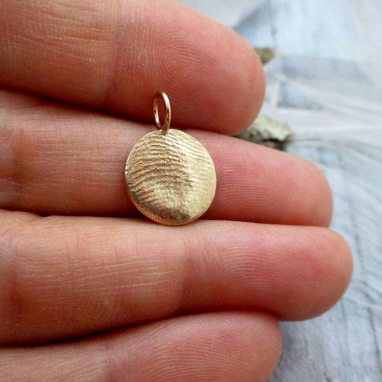 Small Fingerprint or Thumbprint Disc Charm for Baby, Child or Adult Fingerprint