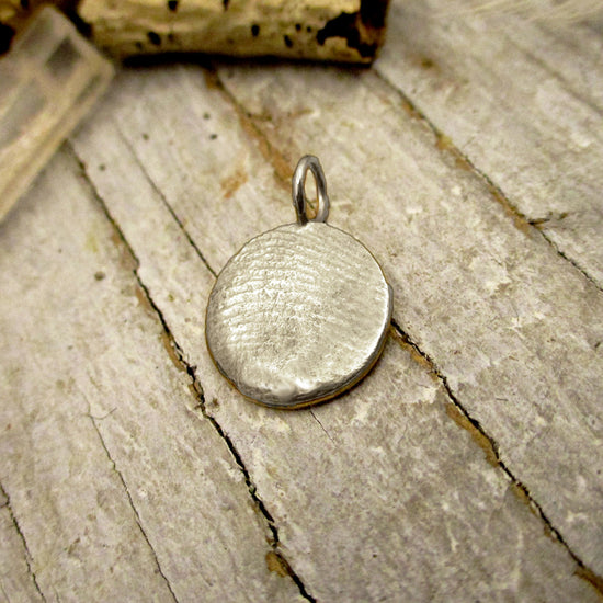 Small Fingerprint or Thumbprint Disc Charm for Baby, Child or Adult Fingerprint