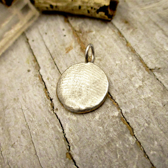 Small Fingerprint or Thumbprint Disc Charm for Baby, Child or Adult Fingerprint