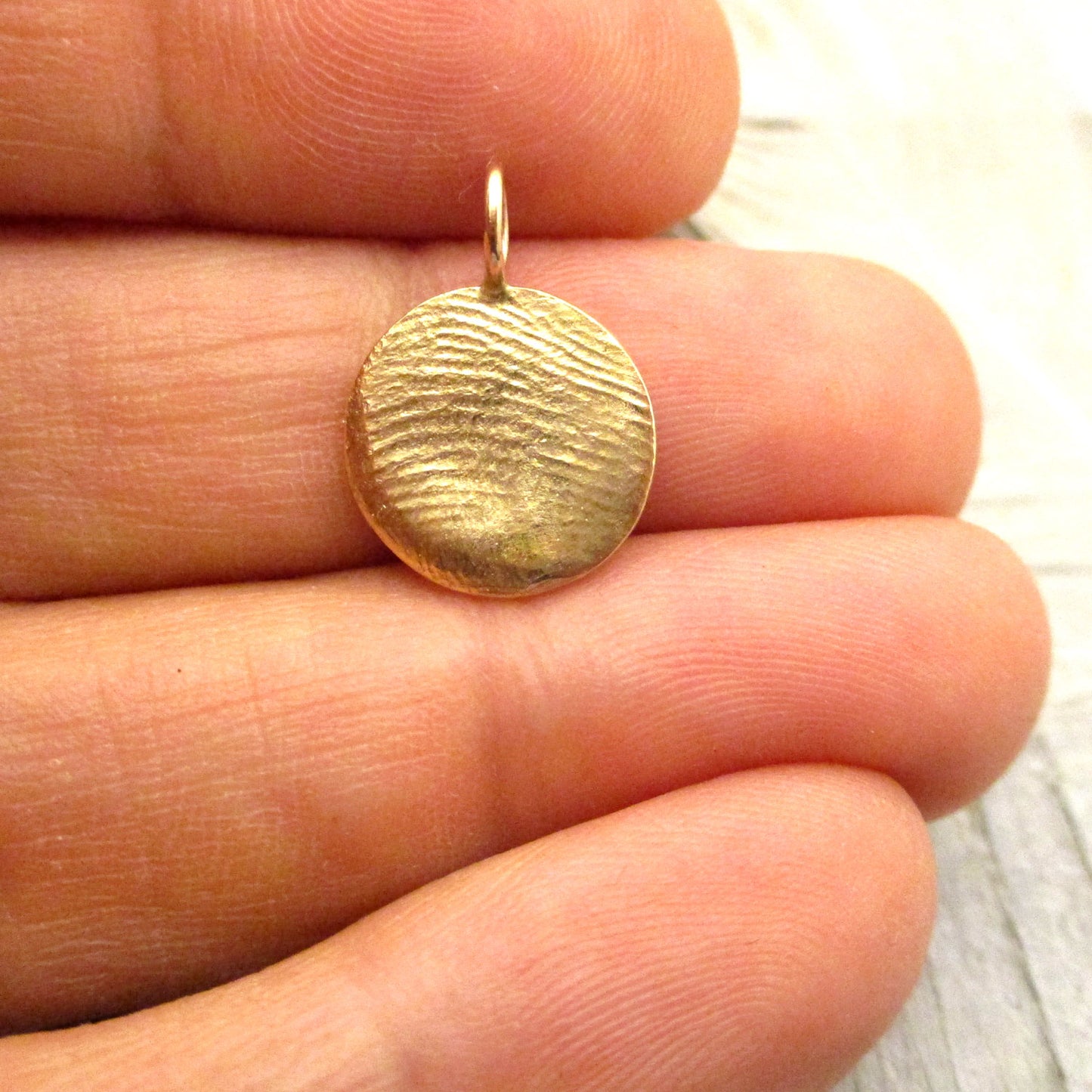 Small Fingerprint or Thumbprint Disc Charm for Baby, Child or Adult Fingerprint