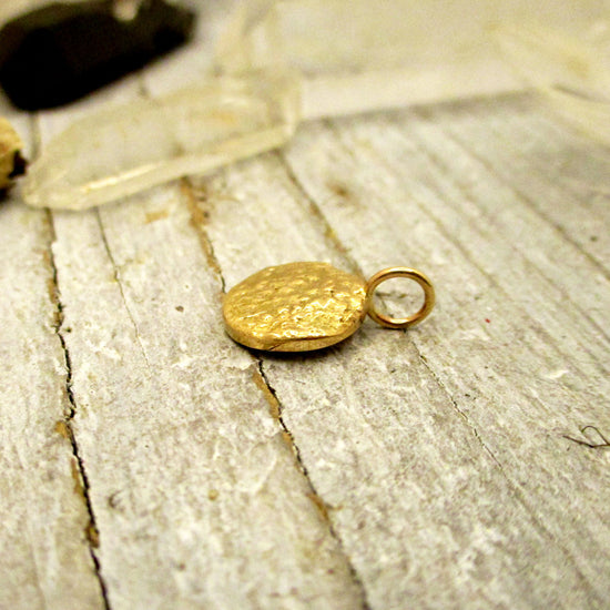 Your Dog's Nose Texture Impression Pendant in Solid Gold