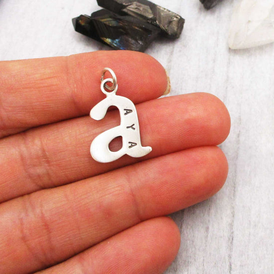 Sterling Silver Customizable Lowercase Letter 'a' Charm