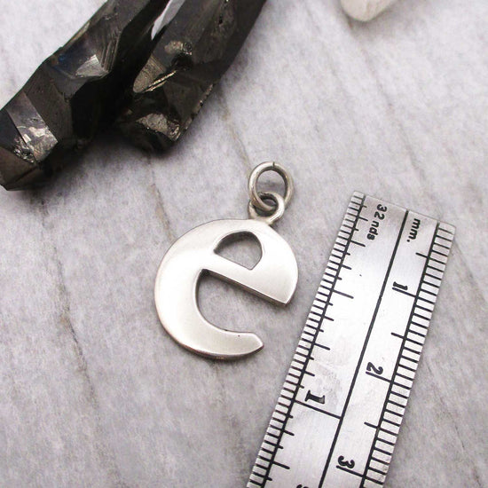 Sterling Silver Lowercase Letter 'e' Initital Charm