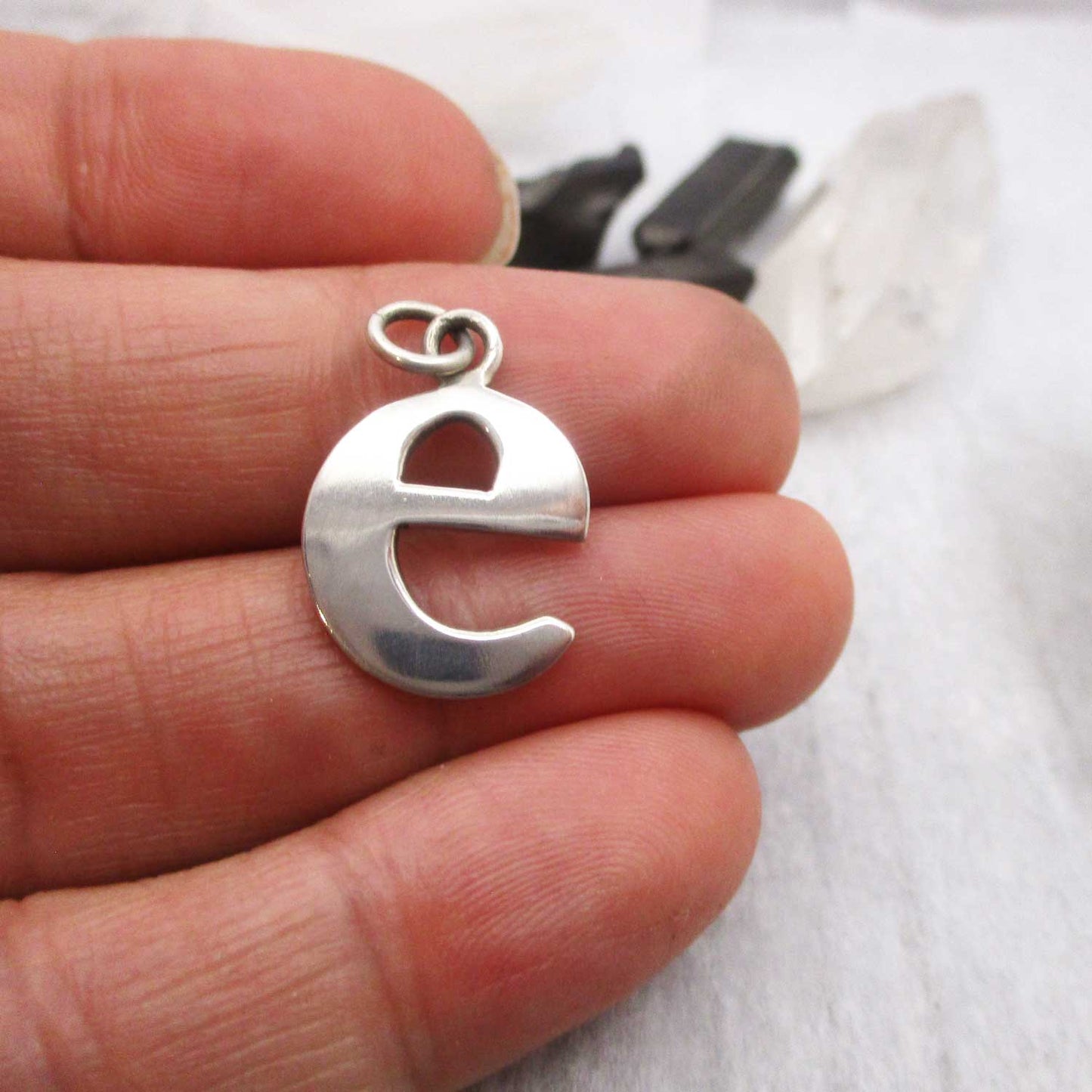 Sterling Silver Lowercase Letter 'e' Initital Charm