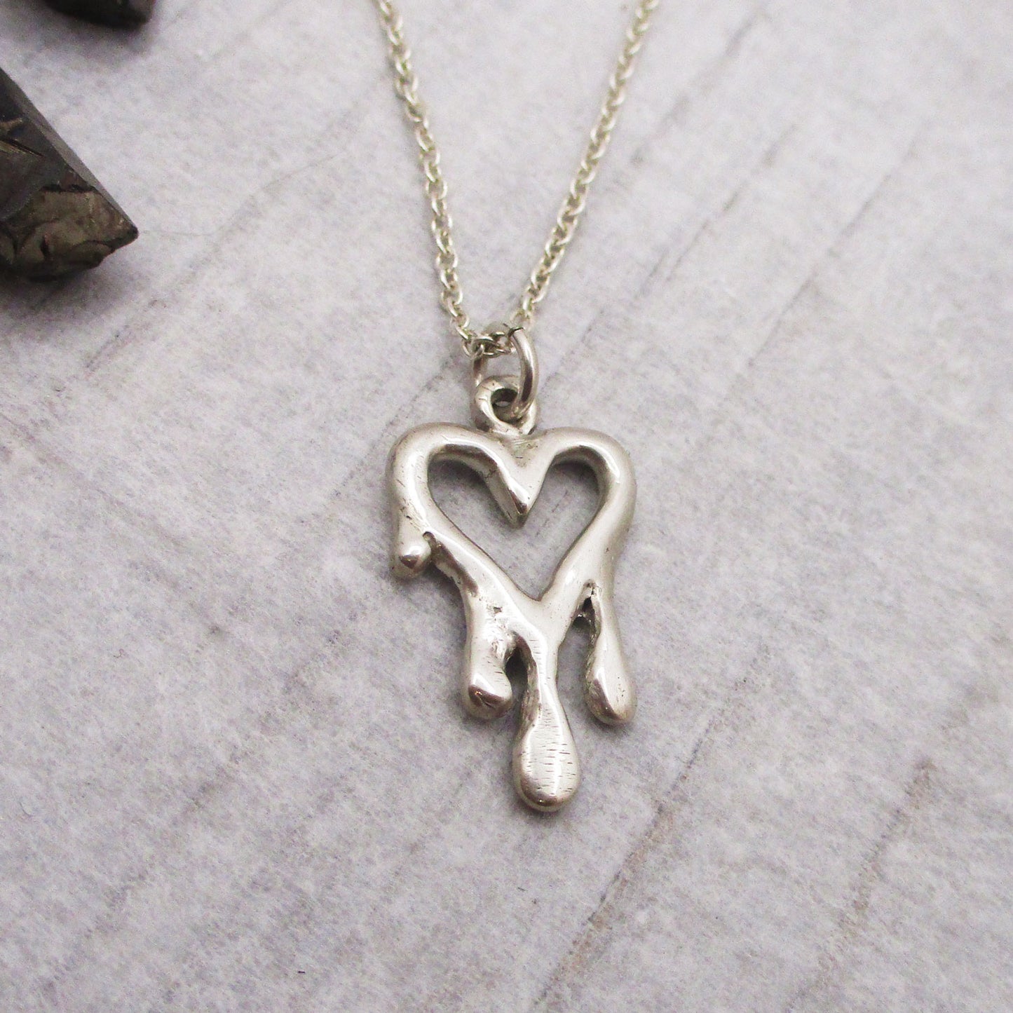 Melting Heart Pendant in Sterling Silver