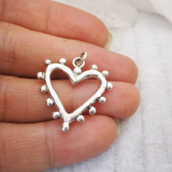 Handmade Valentine Heart Pendant in Sterling Silver