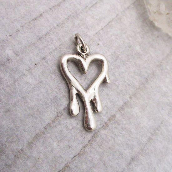 Melting Heart Pendant in Sterling Silver