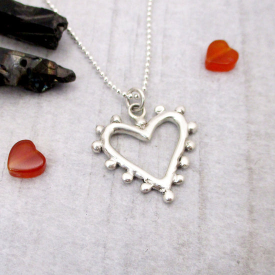 Handmade Valentine Heart Pendant in Sterling Silver