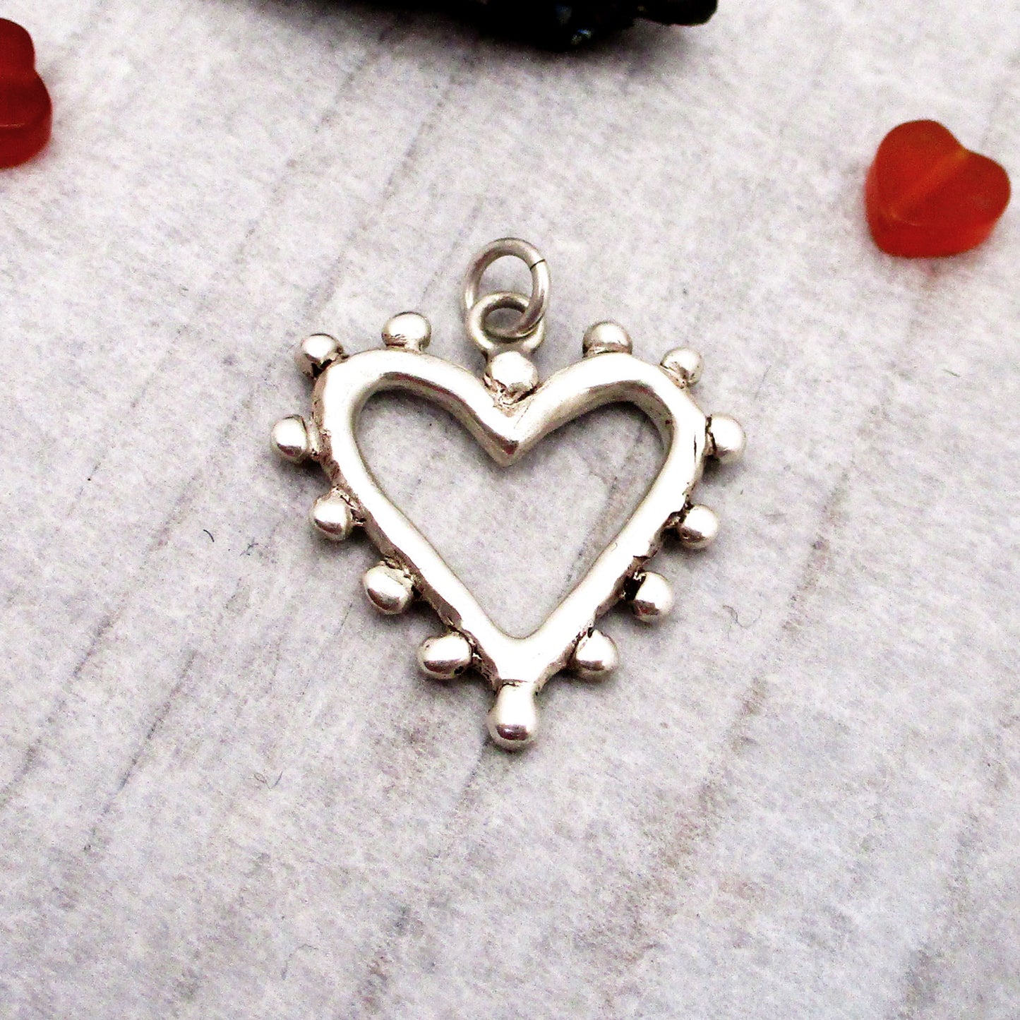 Handmade Valentine Heart Pendant in Sterling Silver