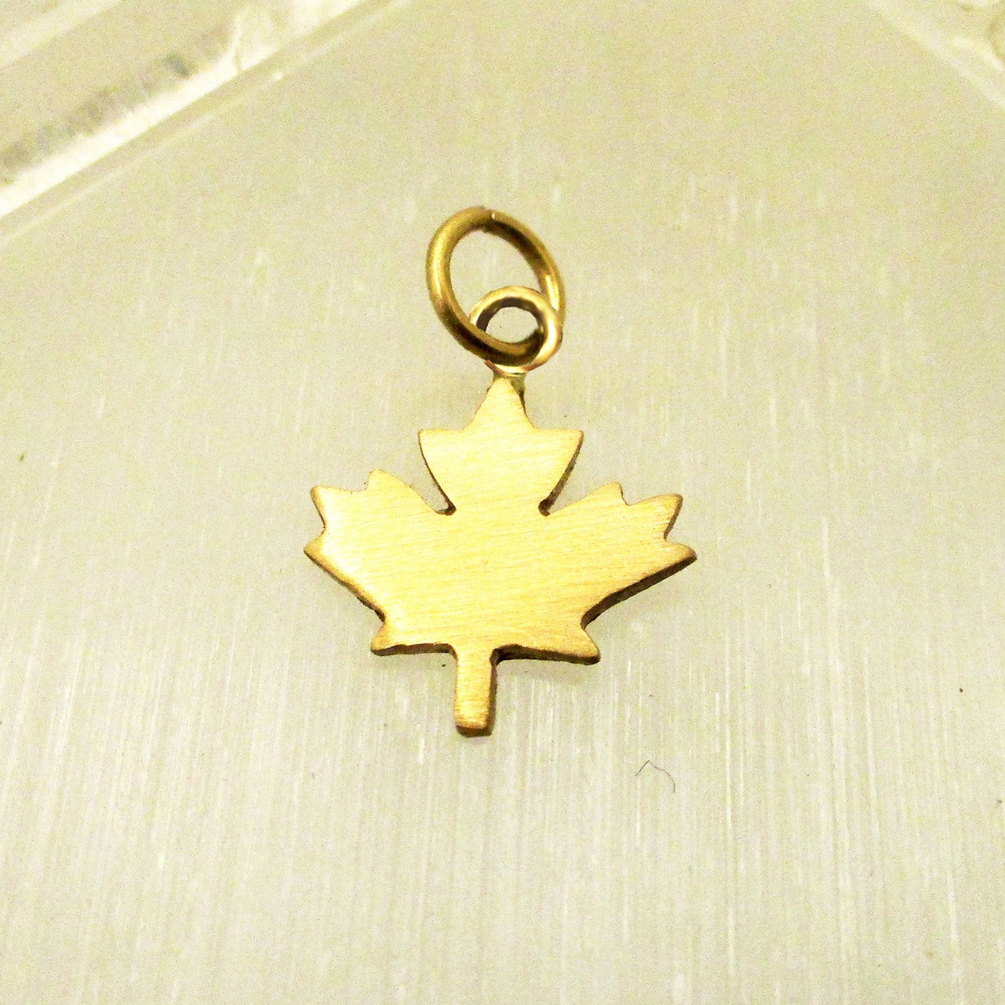 Maple Leaf Charm in Solid 14 Karat Gold, Handmade in Canada