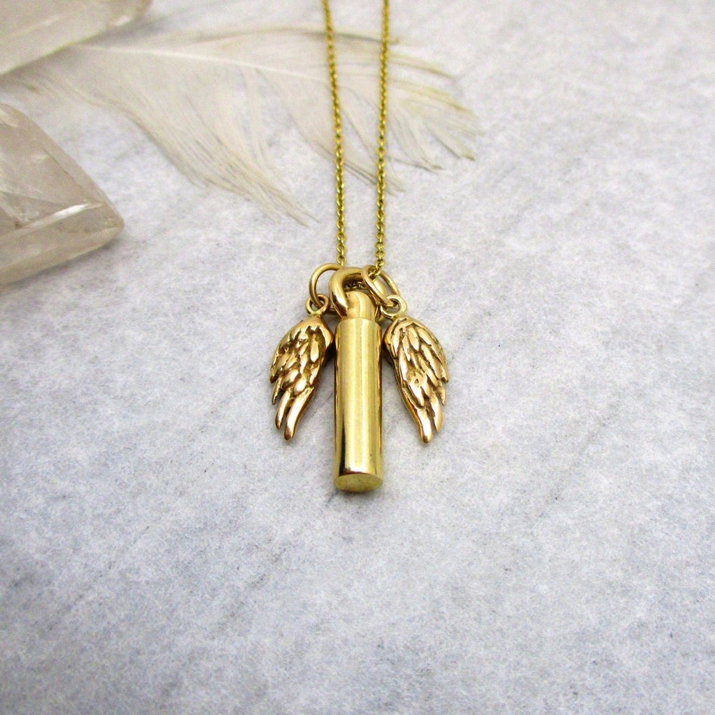 Angel wing ash necklace store