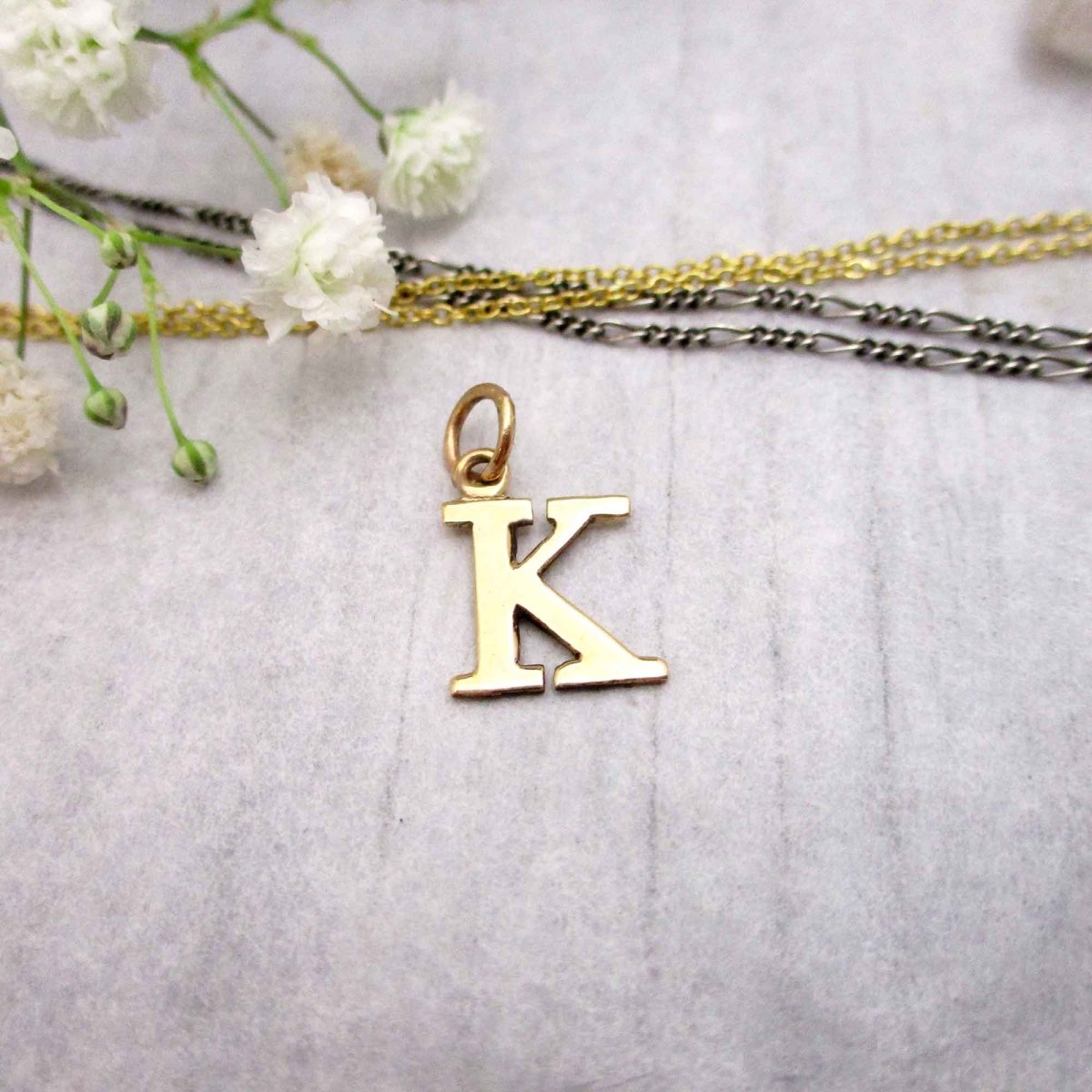 Letter k charm gold store