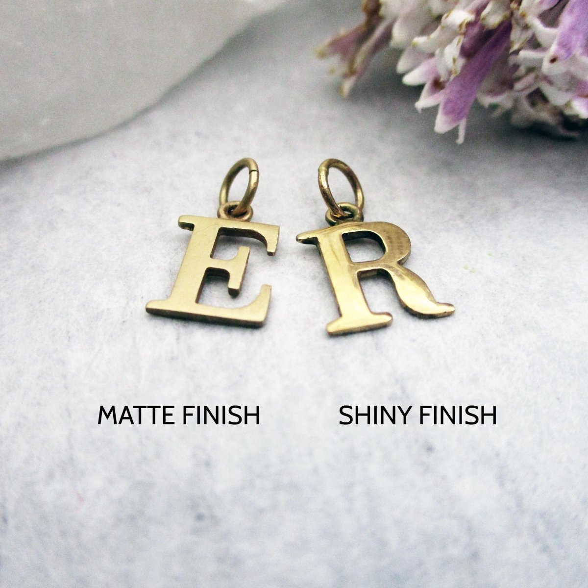 Capital Letter R Initial Charm in 14K Yellow, Rose or White Gold - Luxe Design Jewellery