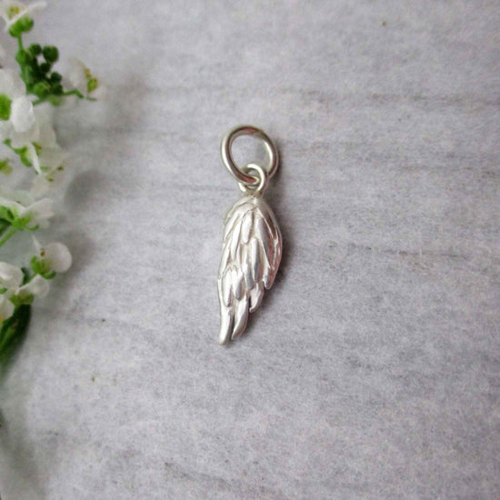 Feathered Angel Wing Charm in Sterling Silver - Luxe Design Jewellery