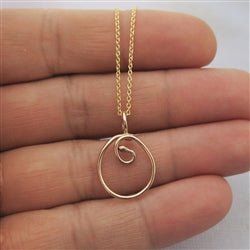 Gold Handmade Script Initial Necklace Letter O - Luxe Design Jewellery