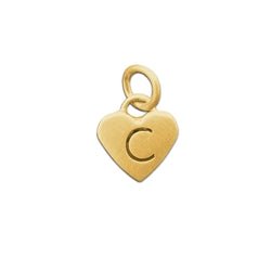 Gold Small Heart Initial Charm - Luxe Design Jewellery