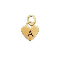 Gold Small Heart Initial Charm - Luxe Design Jewellery