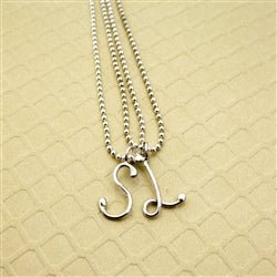 Handmade Script Initial L Necklace - Luxe Design Jewellery