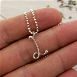 Handmade Script Initial L Necklace - Luxe Design Jewellery