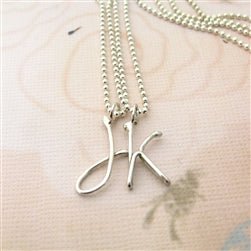 Handmade Script Initial Necklace Letter K - Luxe Design Jewellery