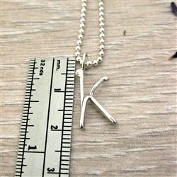 Handmade Script Initial Necklace Letter K - Luxe Design Jewellery