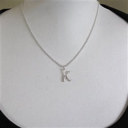 Handmade Script Initial Necklace Letter K - Luxe Design Jewellery