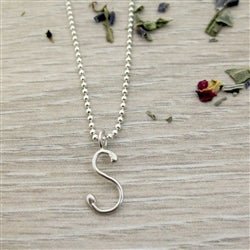 Handmade Script Initial S Necklace - Luxe Design Jewellery