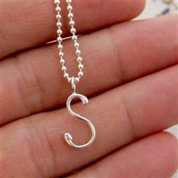 Handmade Script Initial S Necklace - Luxe Design Jewellery