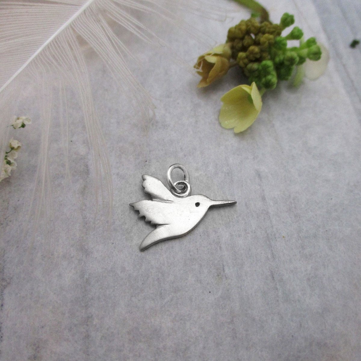 Hummingbird Charm in Sterling Silver - Luxe Design Jewellery