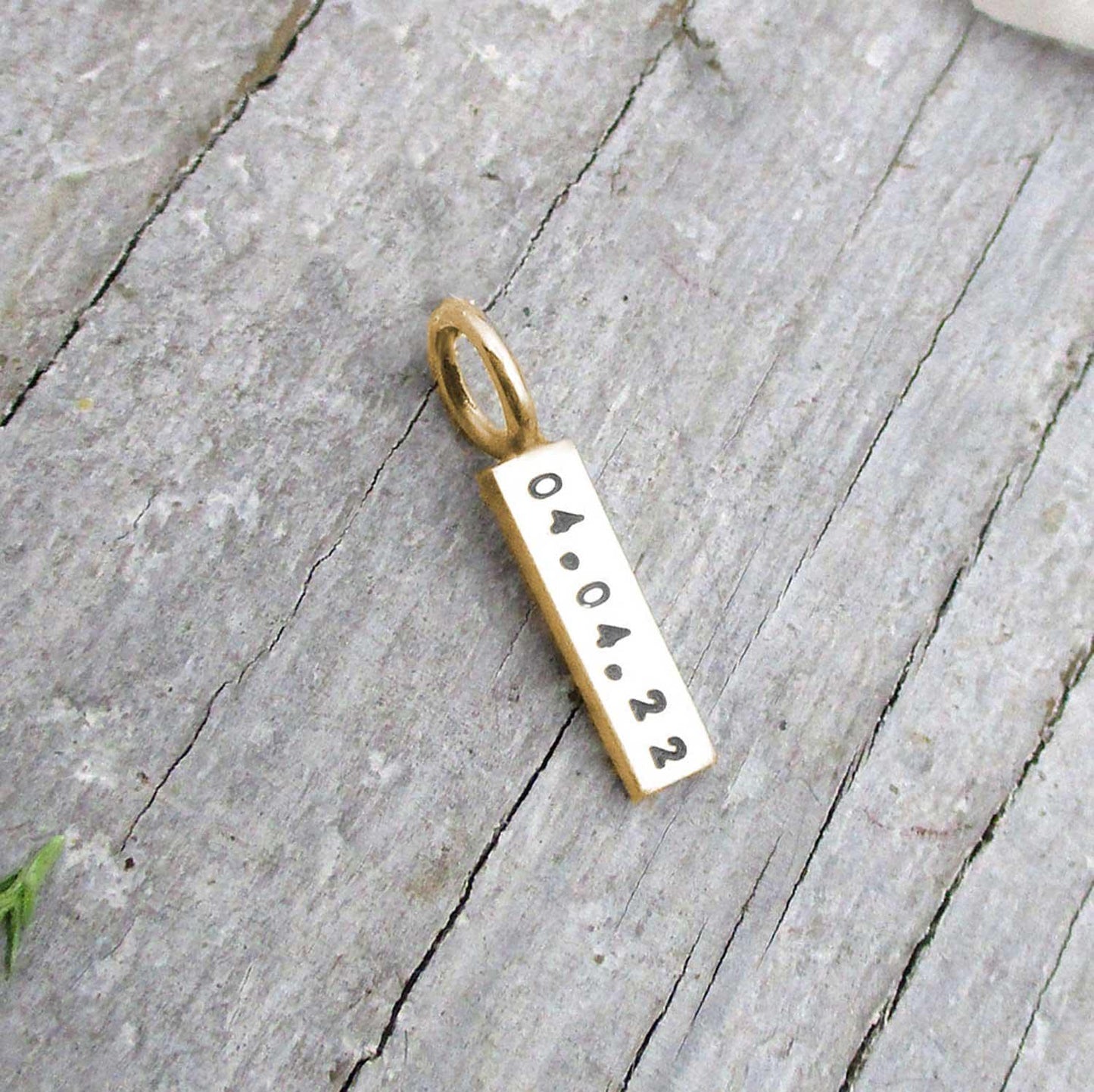 Solid Gold Rectangle Tag Necklace, Rectangle Name Pendant, Child's Name Necklace, Mother's Jewelry