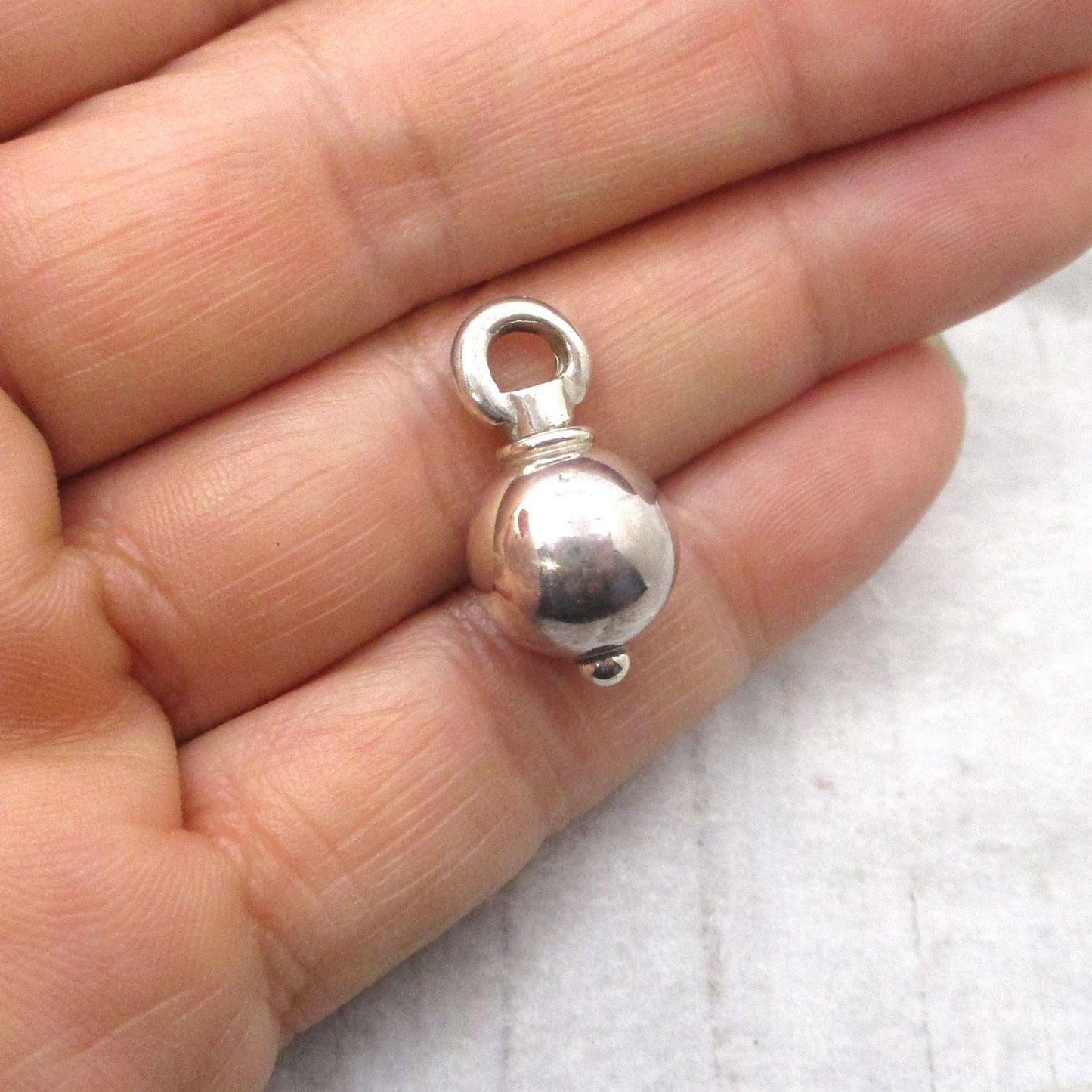 Sphere Pendant for Cremation Ashes Sterling Silver, Memorial Urn for Ashes, Cremation Urn Pendant Necklace, Holds Human or Pet Ashes,