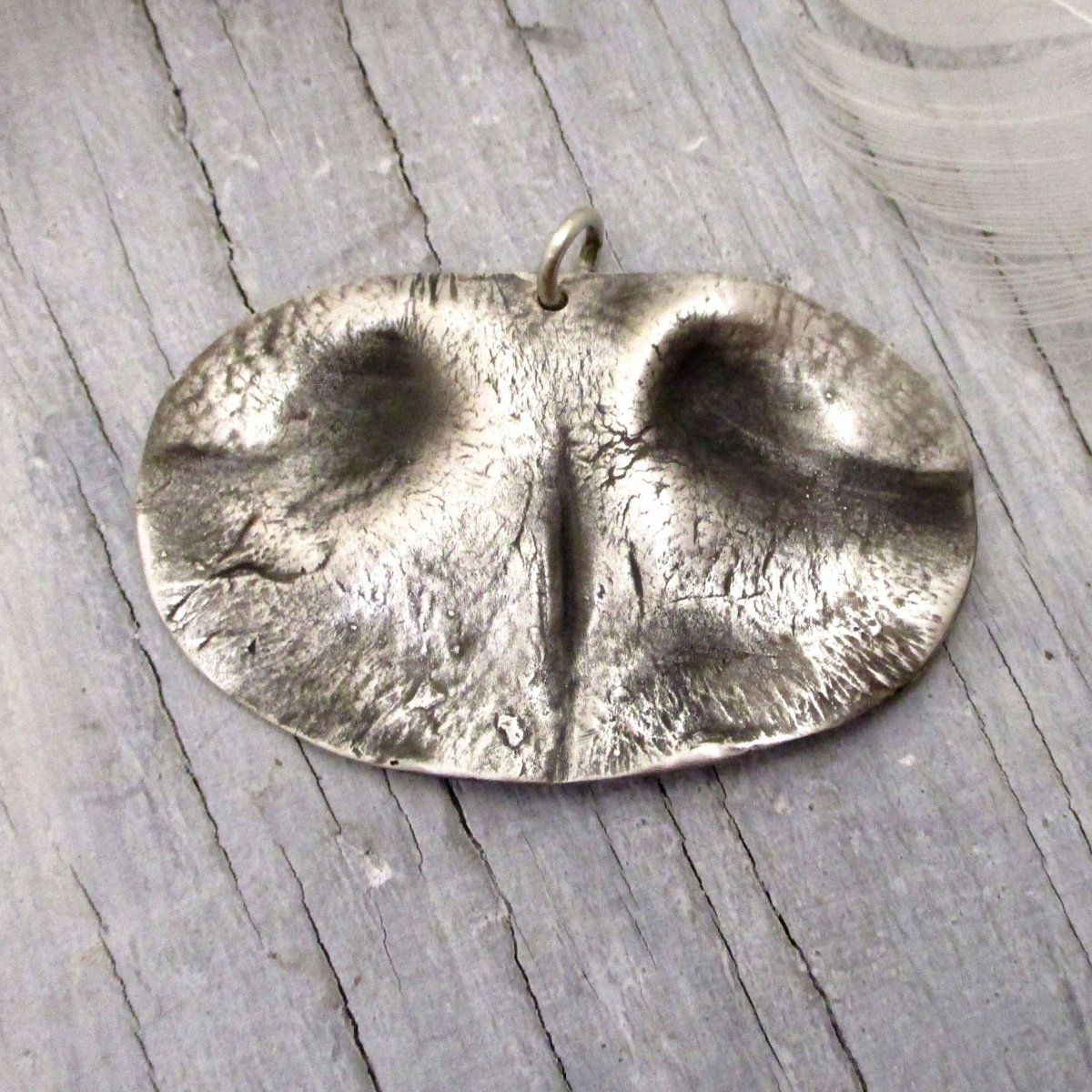Personalized Dog Nose Impression Pendant in Sterling Silver For Large Luxe Design Jewellery