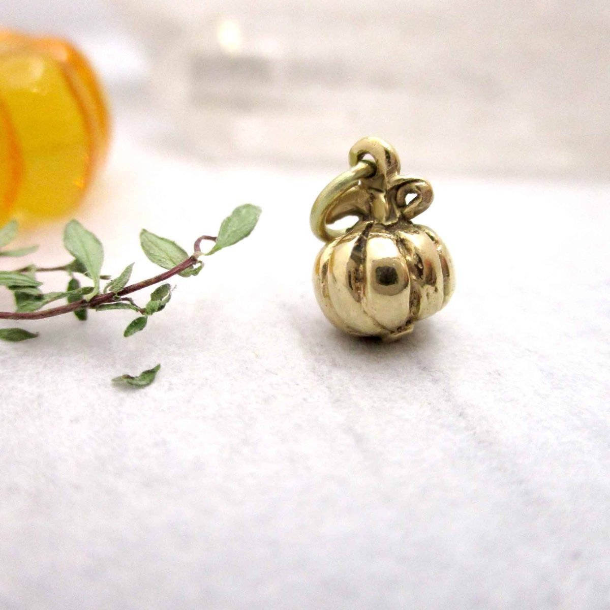 Little Pumpkin Charm in Solid 14 Karat Gold Luxe Design Jewellery