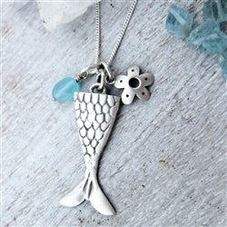 Mermaid Tail Charm in Sterling Silver - Luxe Design Jewellery