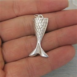 Mermaid Tail Charm in Sterling Silver - Luxe Design Jewellery