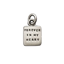 Silver Forever In My Heart Square Charm - Luxe Design Jewellery