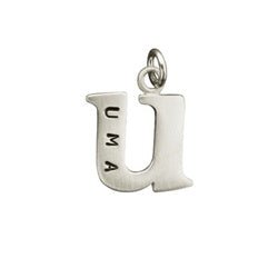 Sterling Silver Customizable Lowercase Letter 'u' Charm - Luxe Design Jewellery